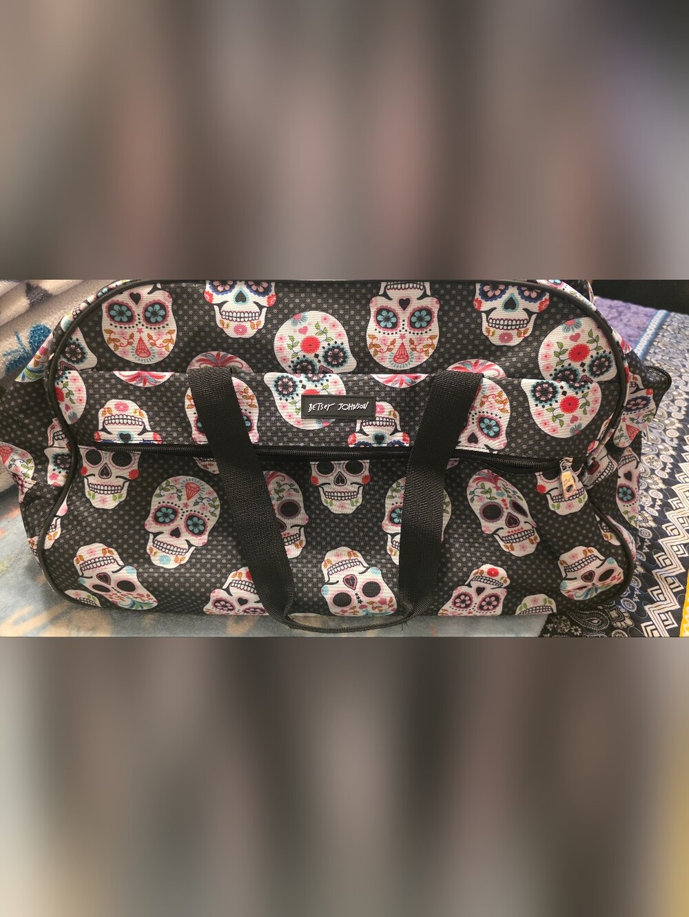 Betsey Johnson Skull Party 22" Wheeled Duffle Luggage